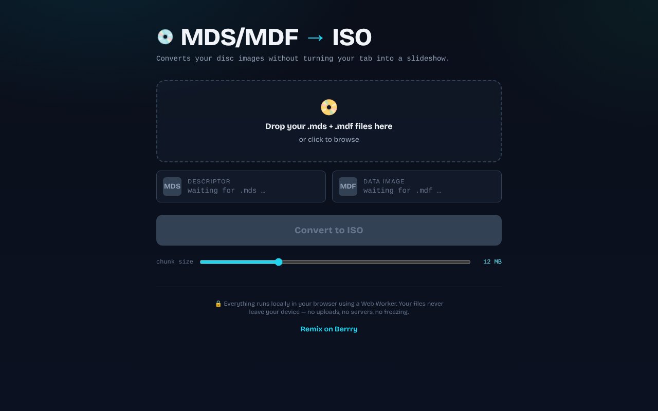 mds-mdf-iso app
