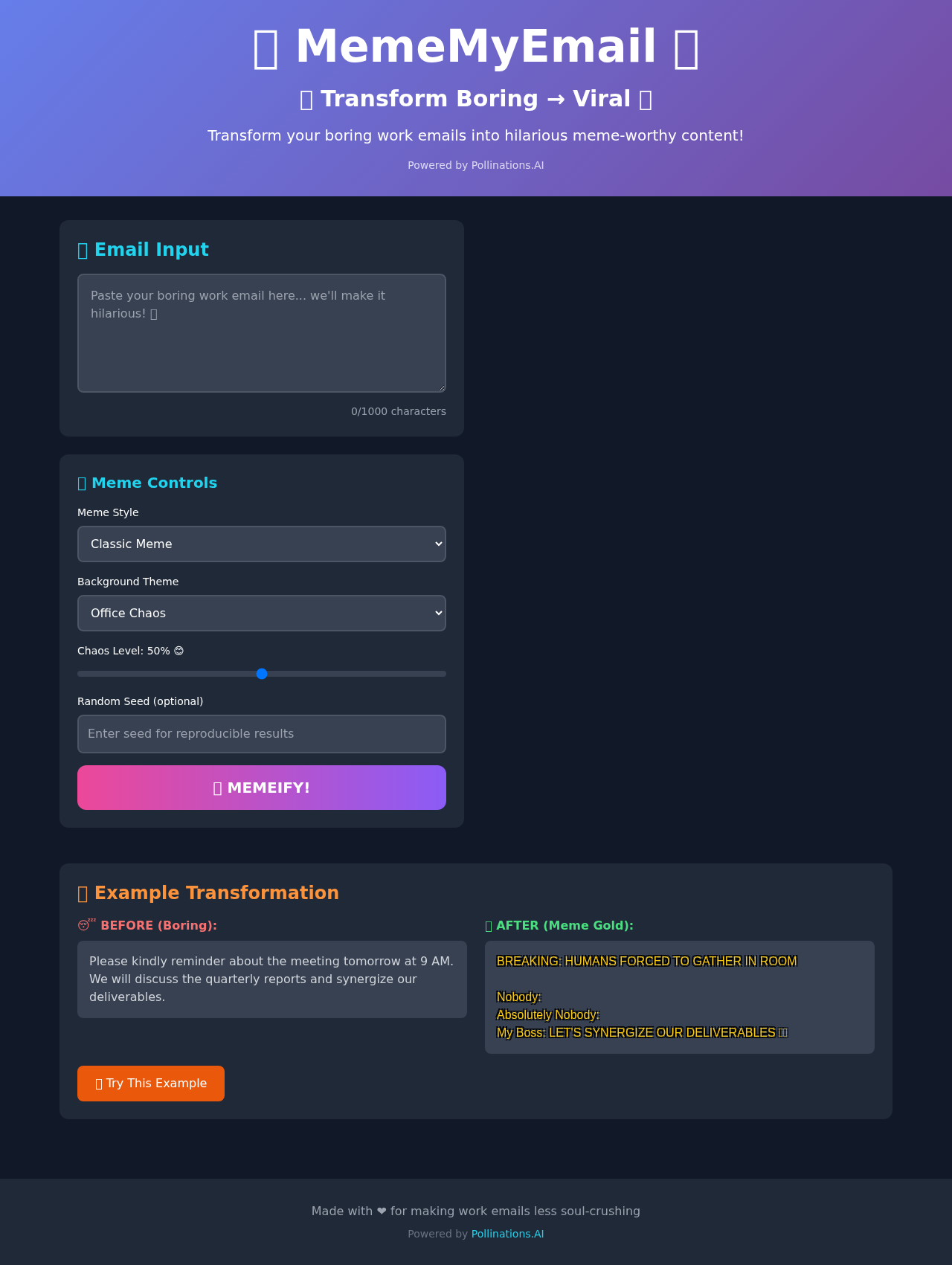 memeemail app