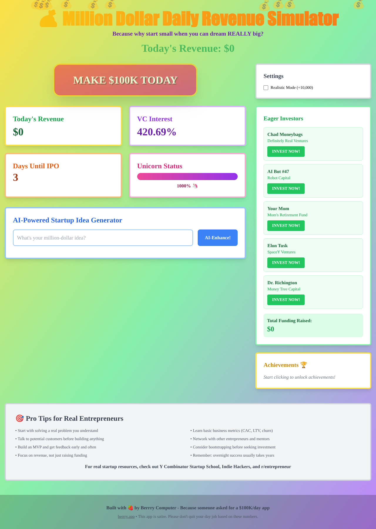 millionaire app