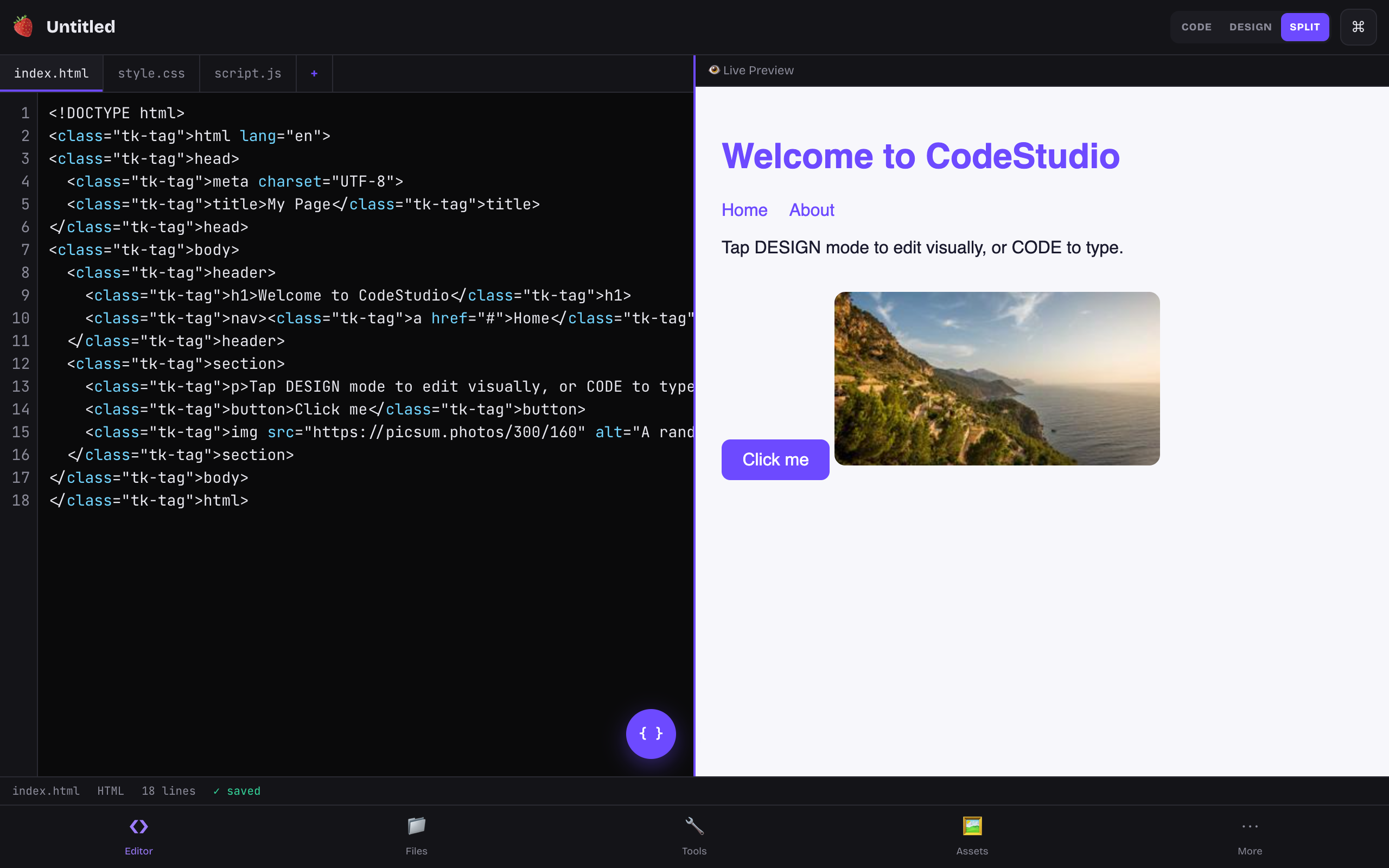 mobile-first-ide app