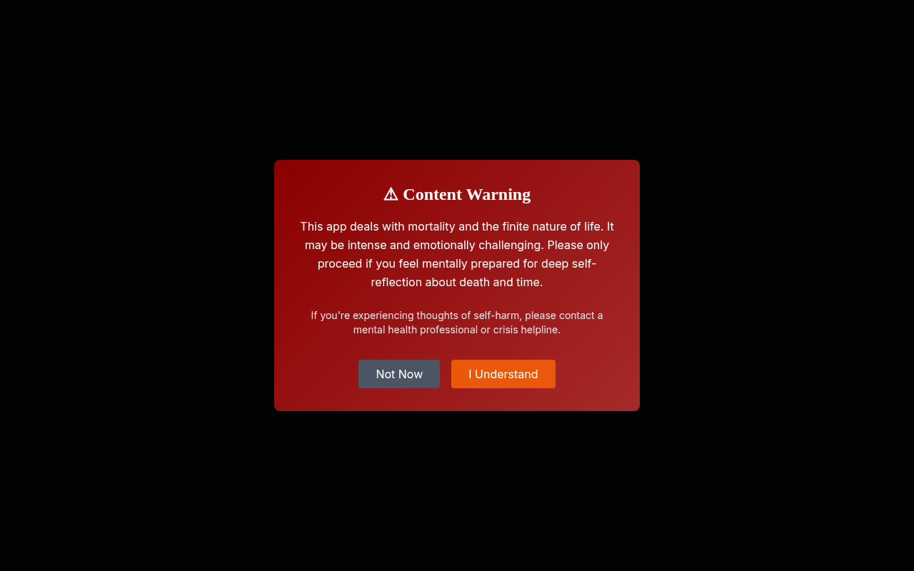 mortalitytimer app