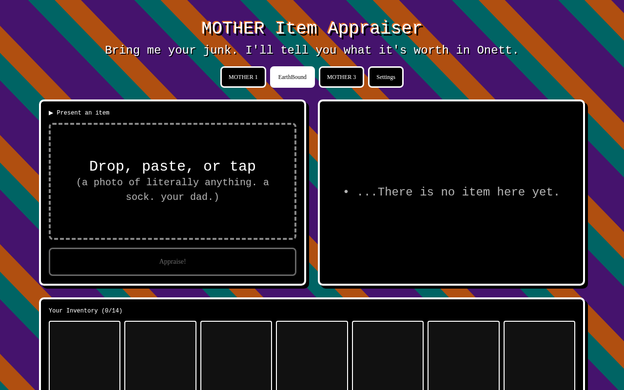 MOTHER Item Appraiser screenshot