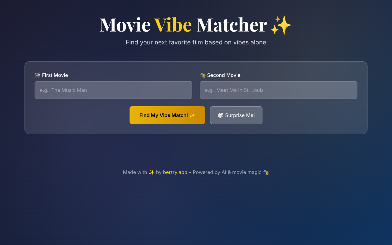 Movie Vibe Matcher screenshot