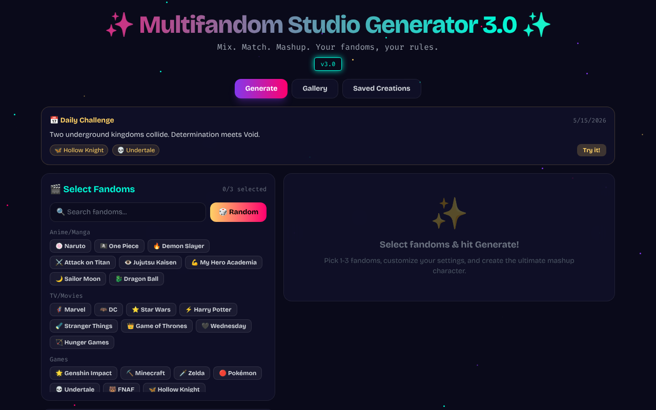 multifandom-studio app