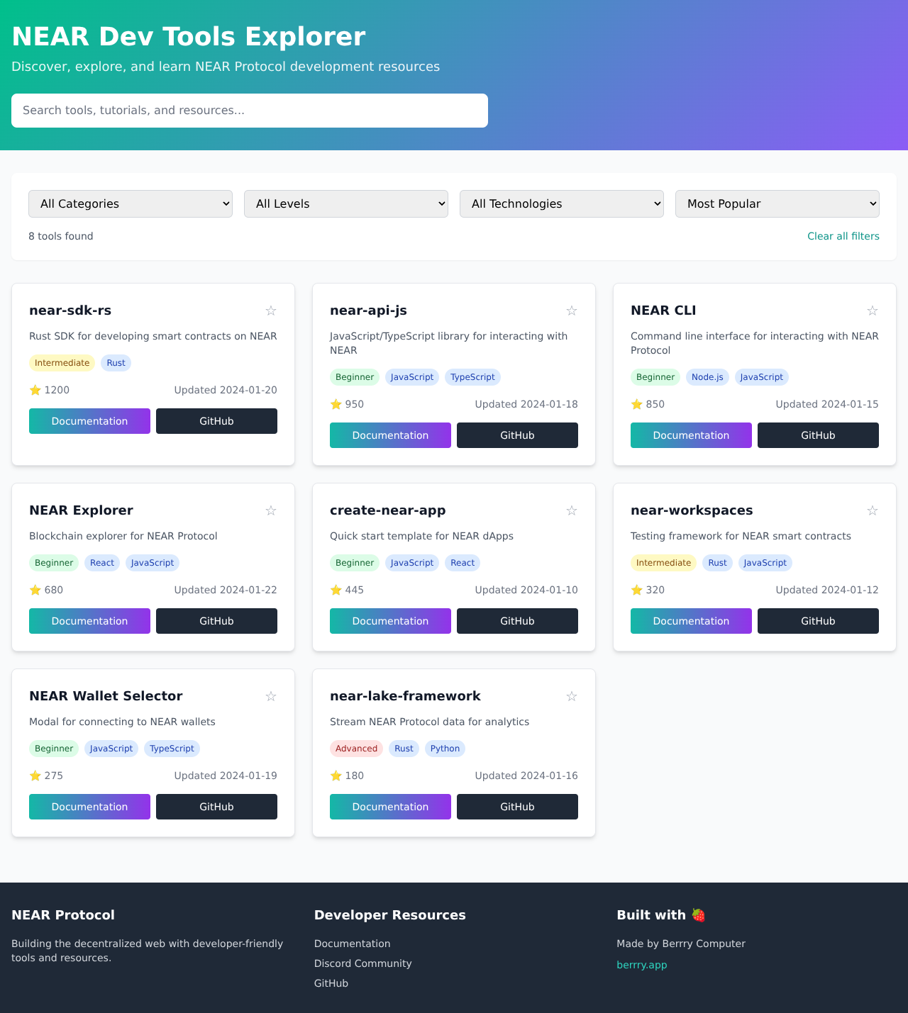 near-dev-tools app