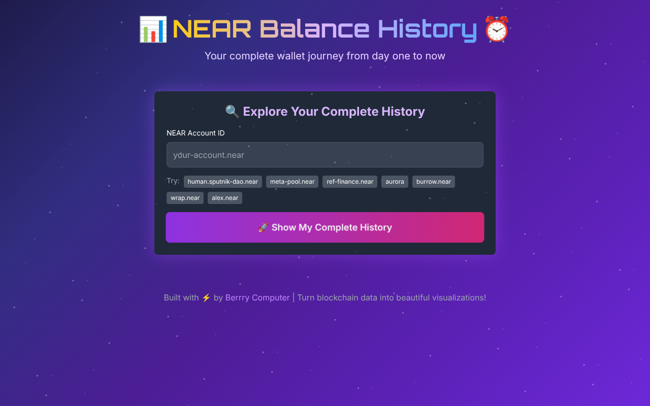 NEAR Balance History screenshot