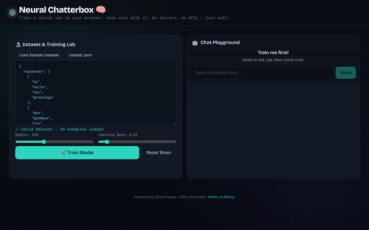 neural-chatterbox-interactive app