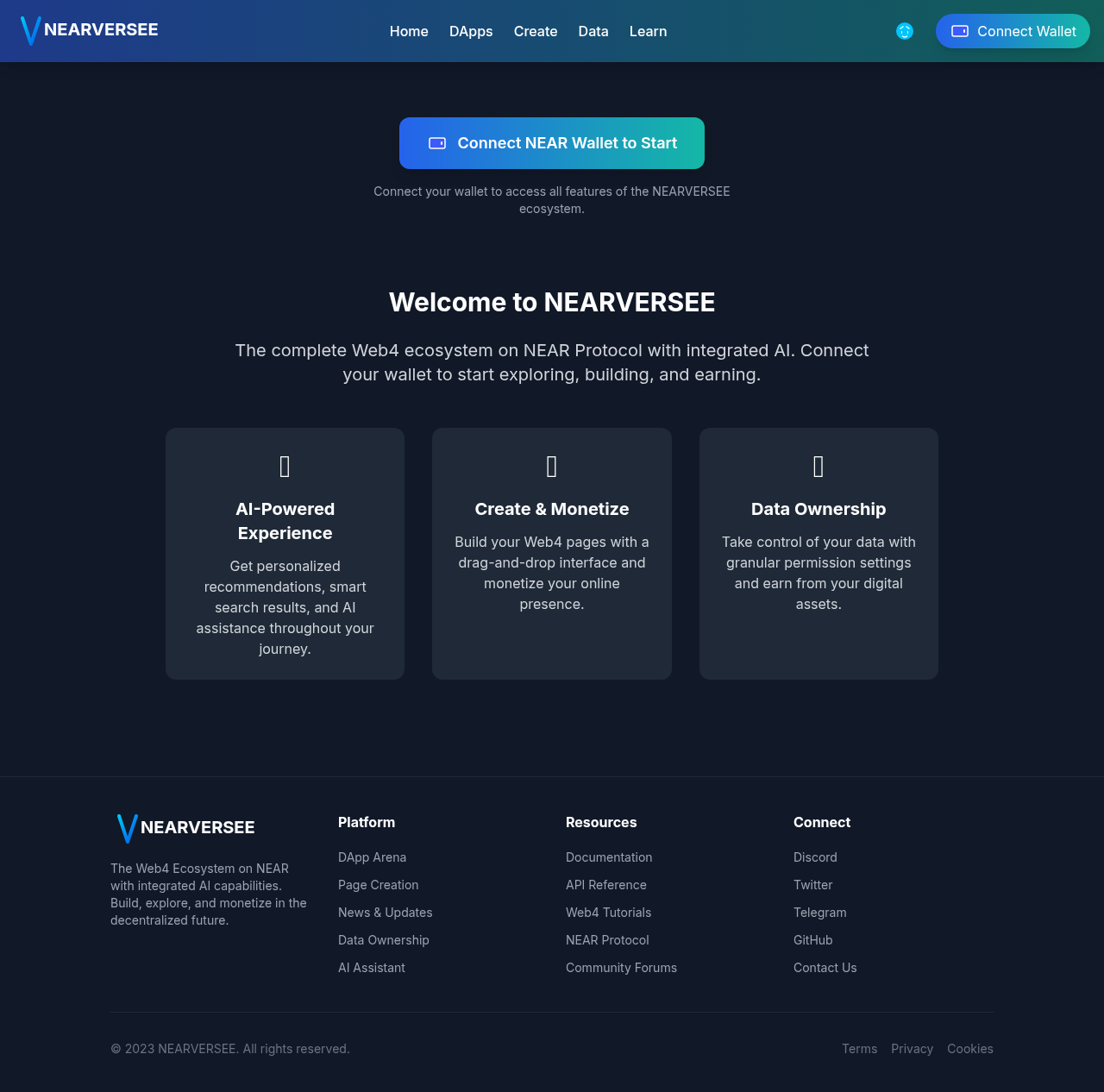 NEARVERSEE Hub screenshot