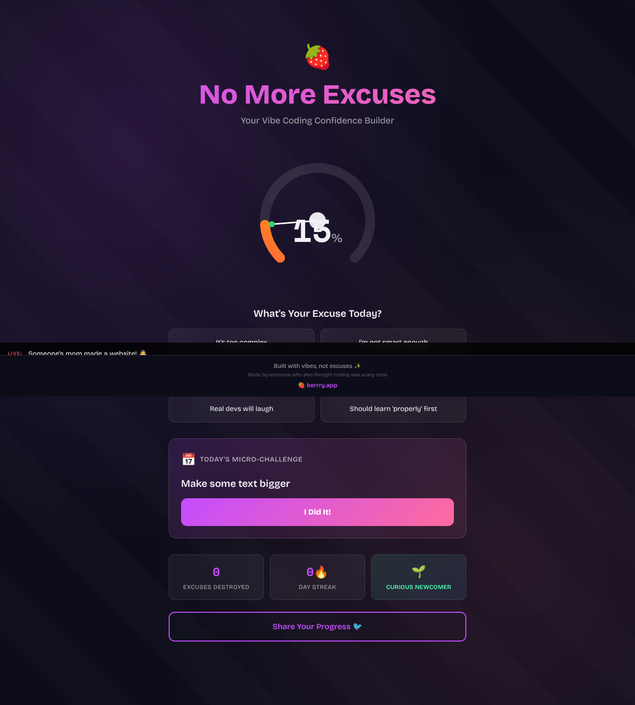 noexcuses app