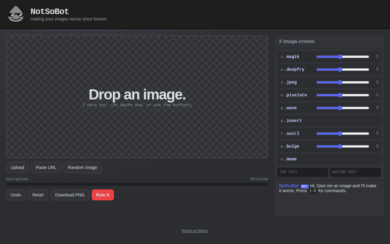 NotSoBot Image Mangler screenshot