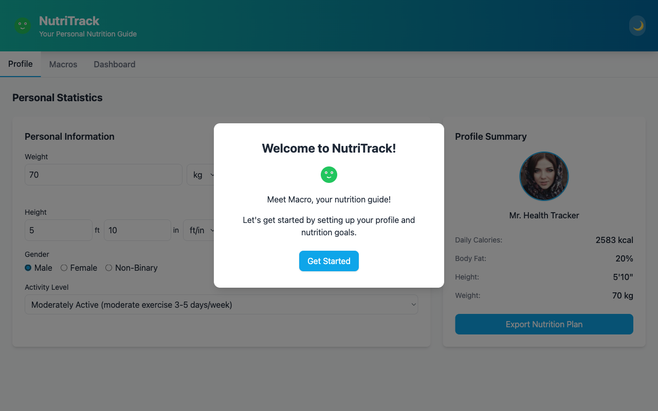 nutritrack app