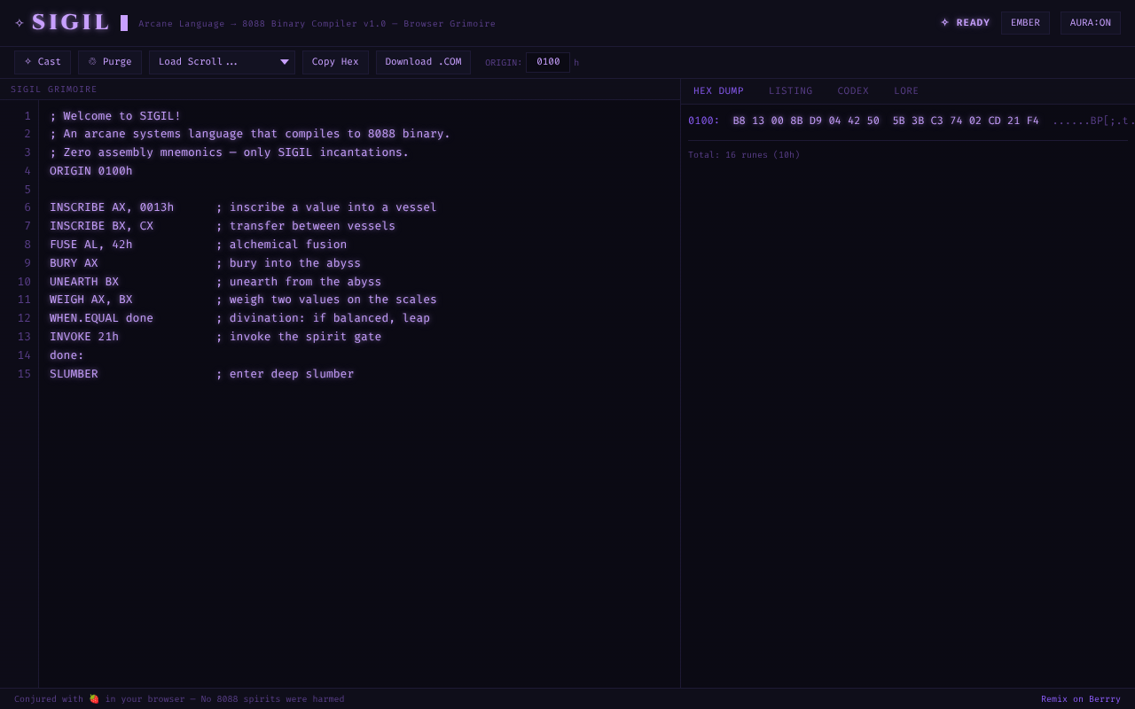OCTANE Compiler screenshot