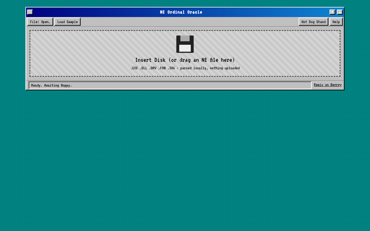 NE Ordinal Oracle screenshot