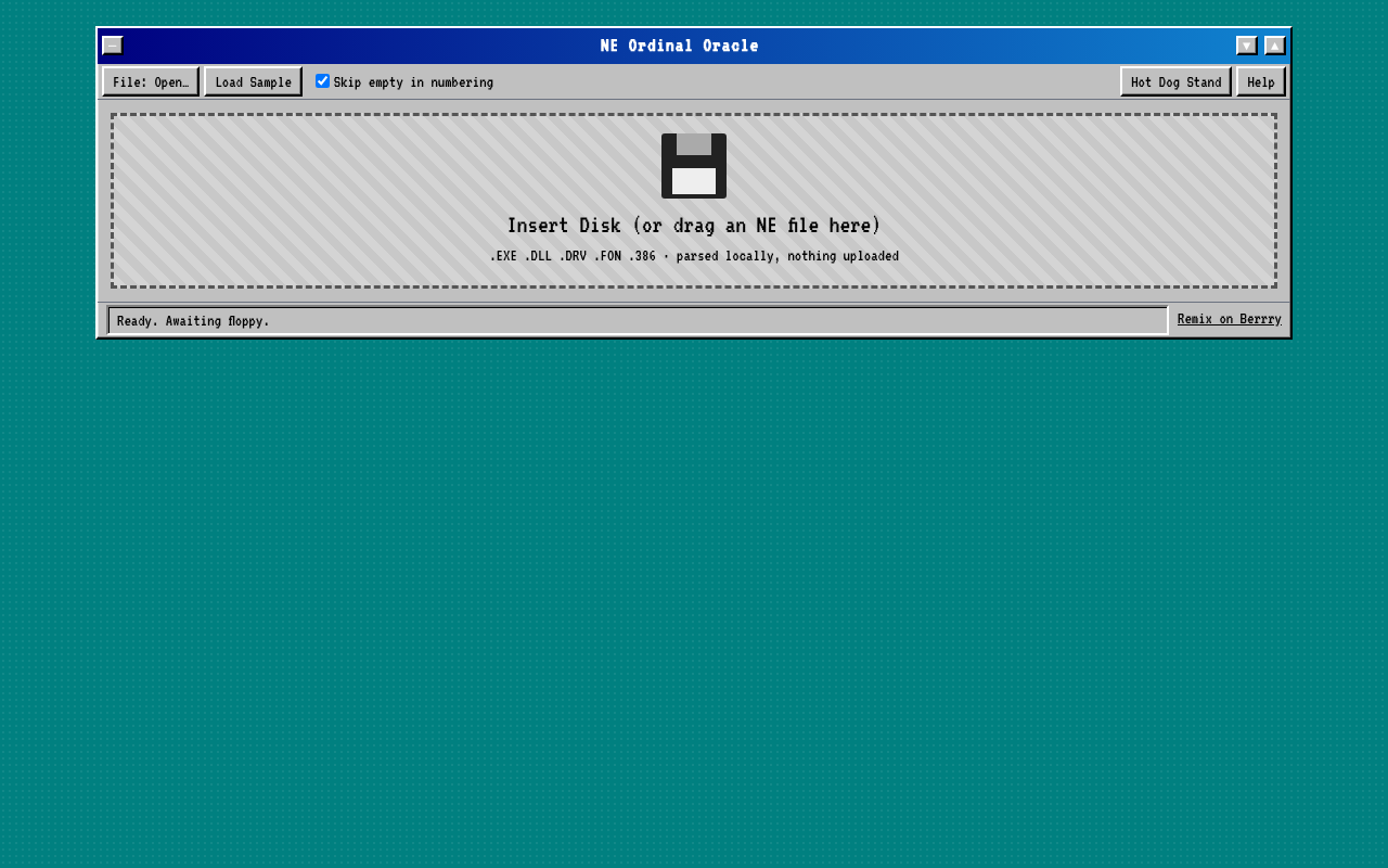 NE Ordinal Oracle screenshot
