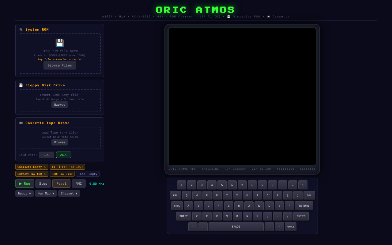 Oric Atmos Emulator screenshot