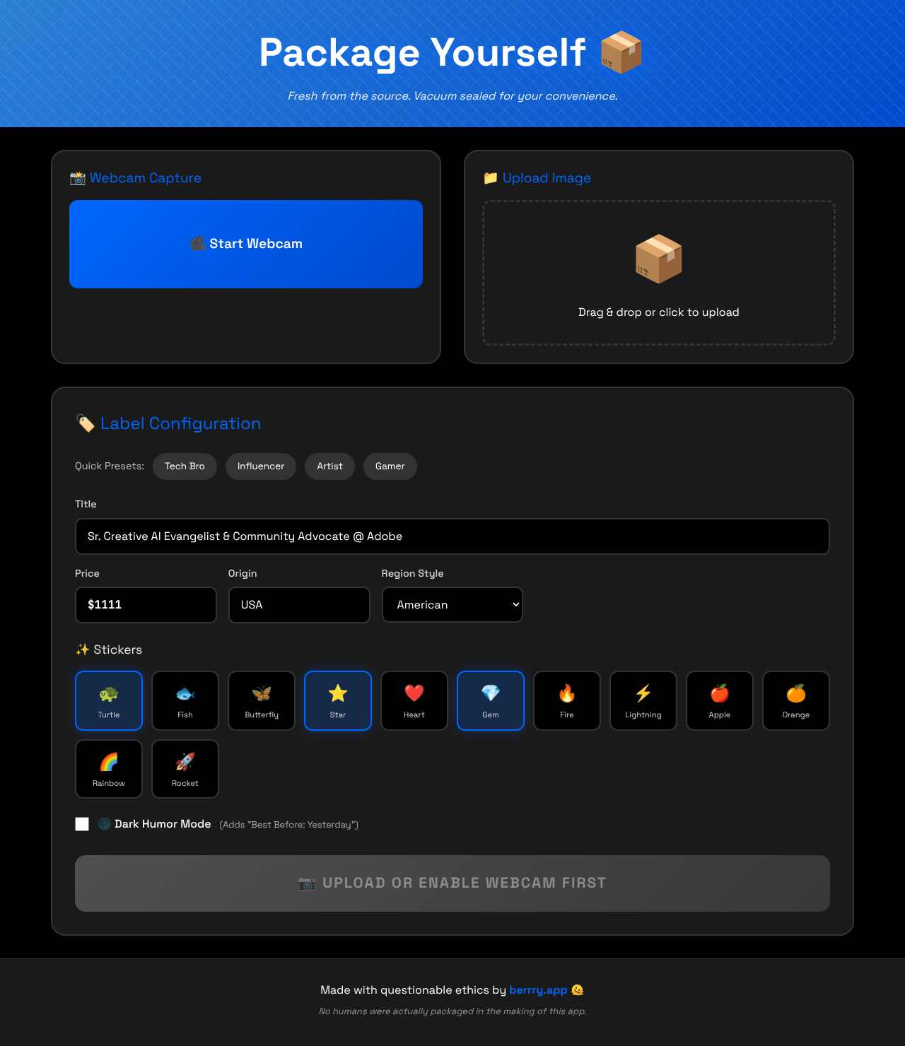 packageyourself app