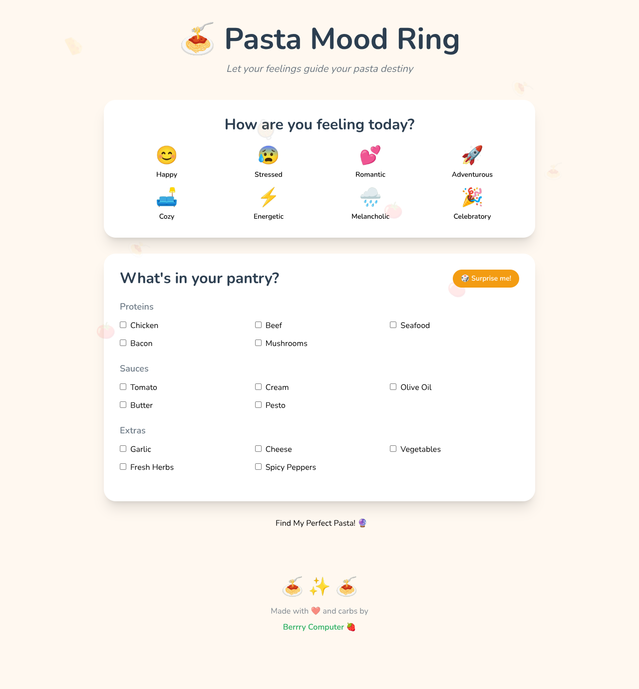 pastamood app