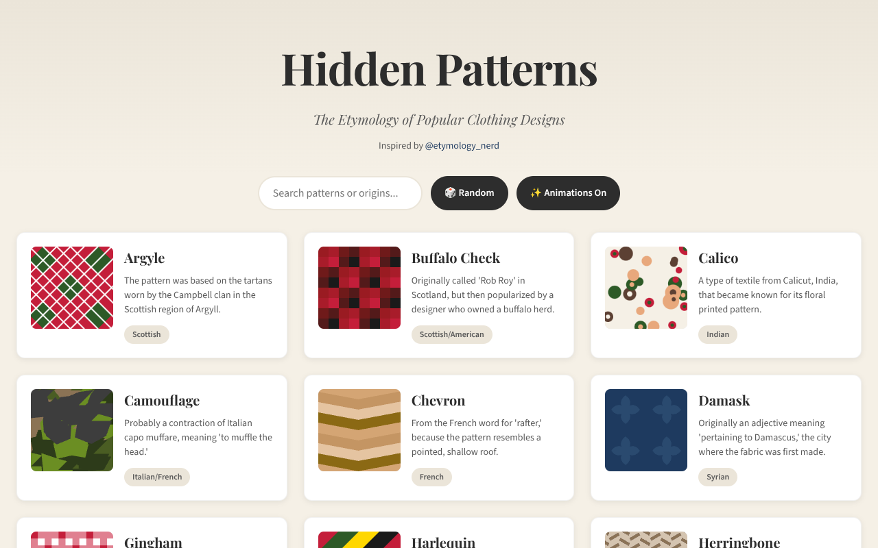 patternwords app