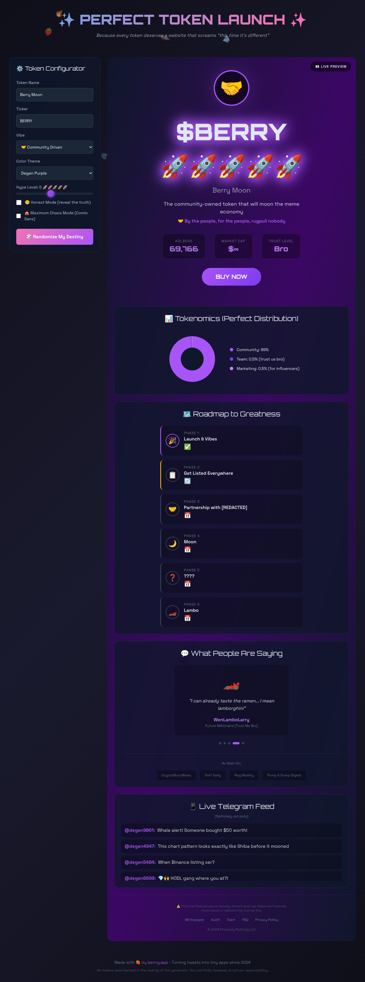 Perfect Token Launch screenshot