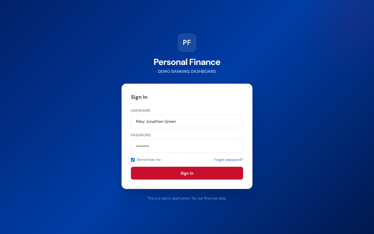 personalfinancedemo app