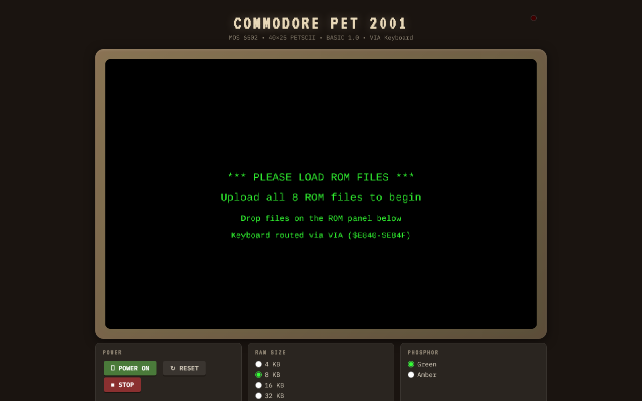 PET 2001 Emulator screenshot
