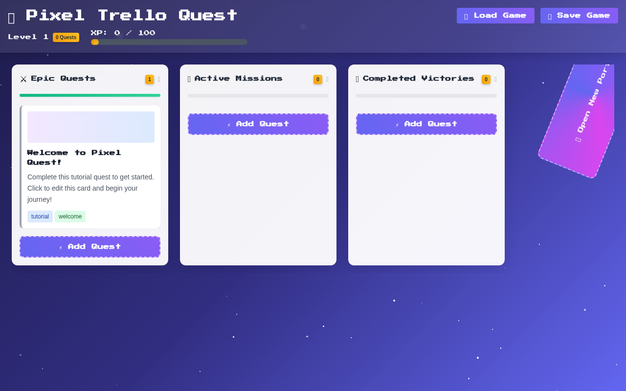Pixel Trello Quest screenshot