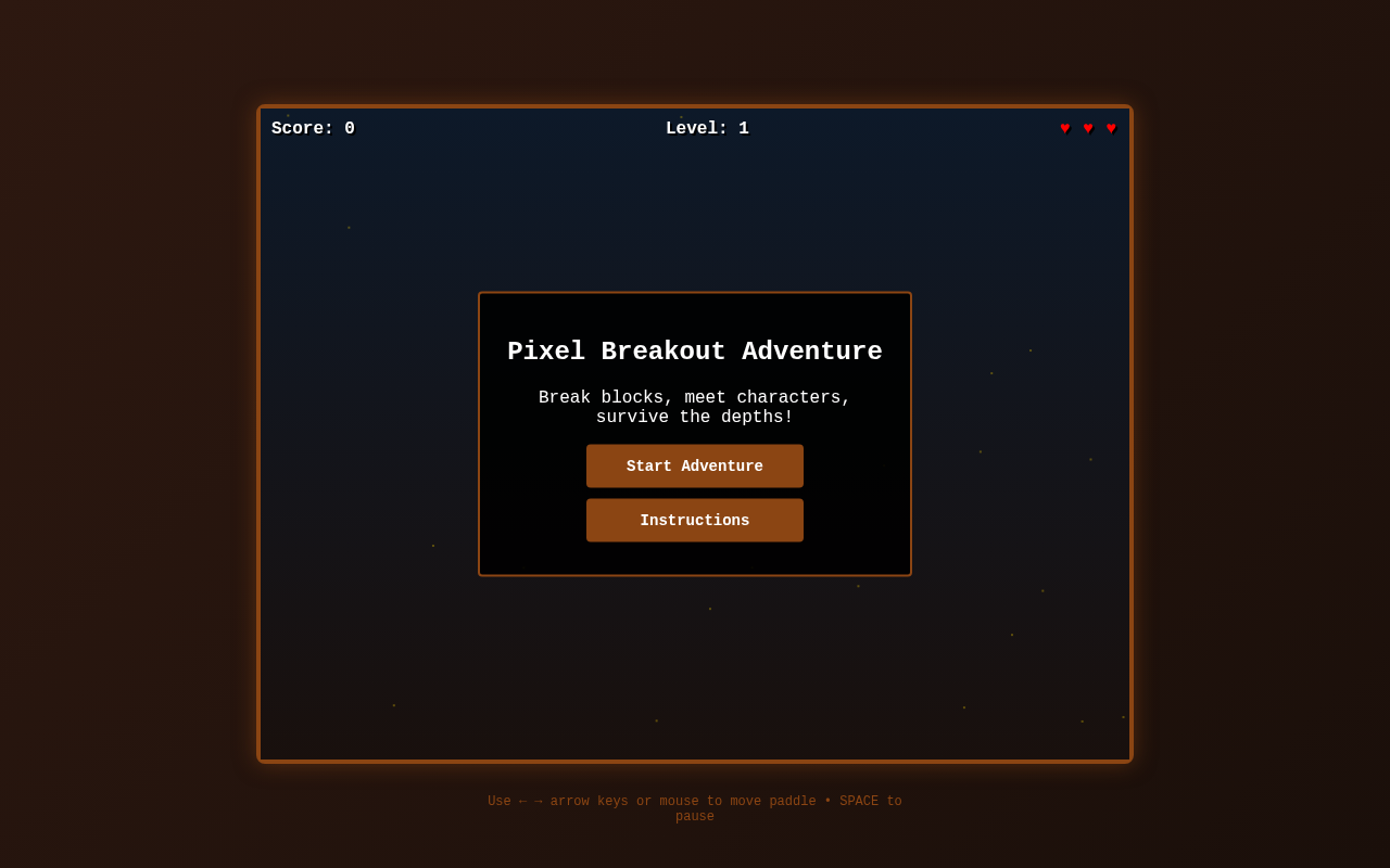 pixelbreakout app