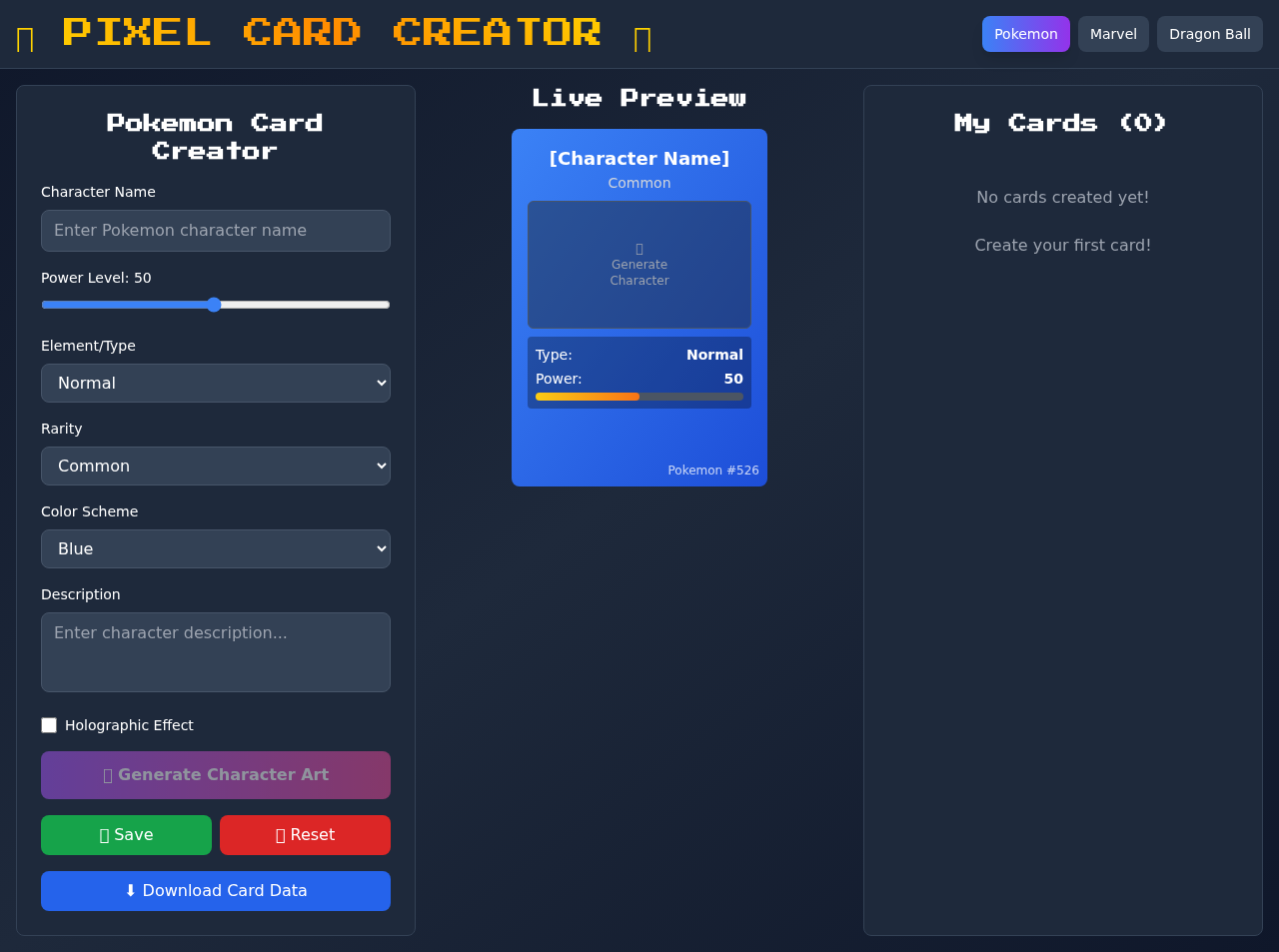 pixelcards app