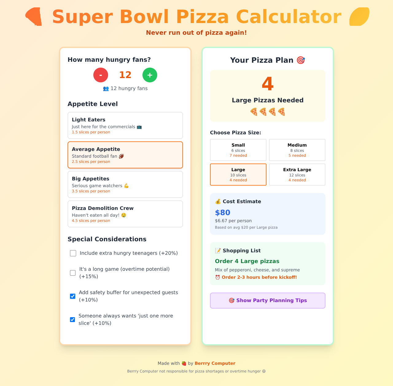 pizzacalc app