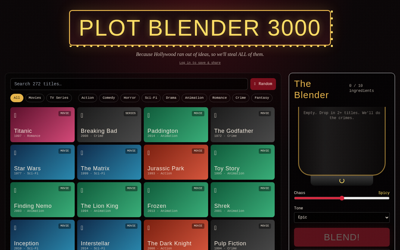plot-blender-3000 app