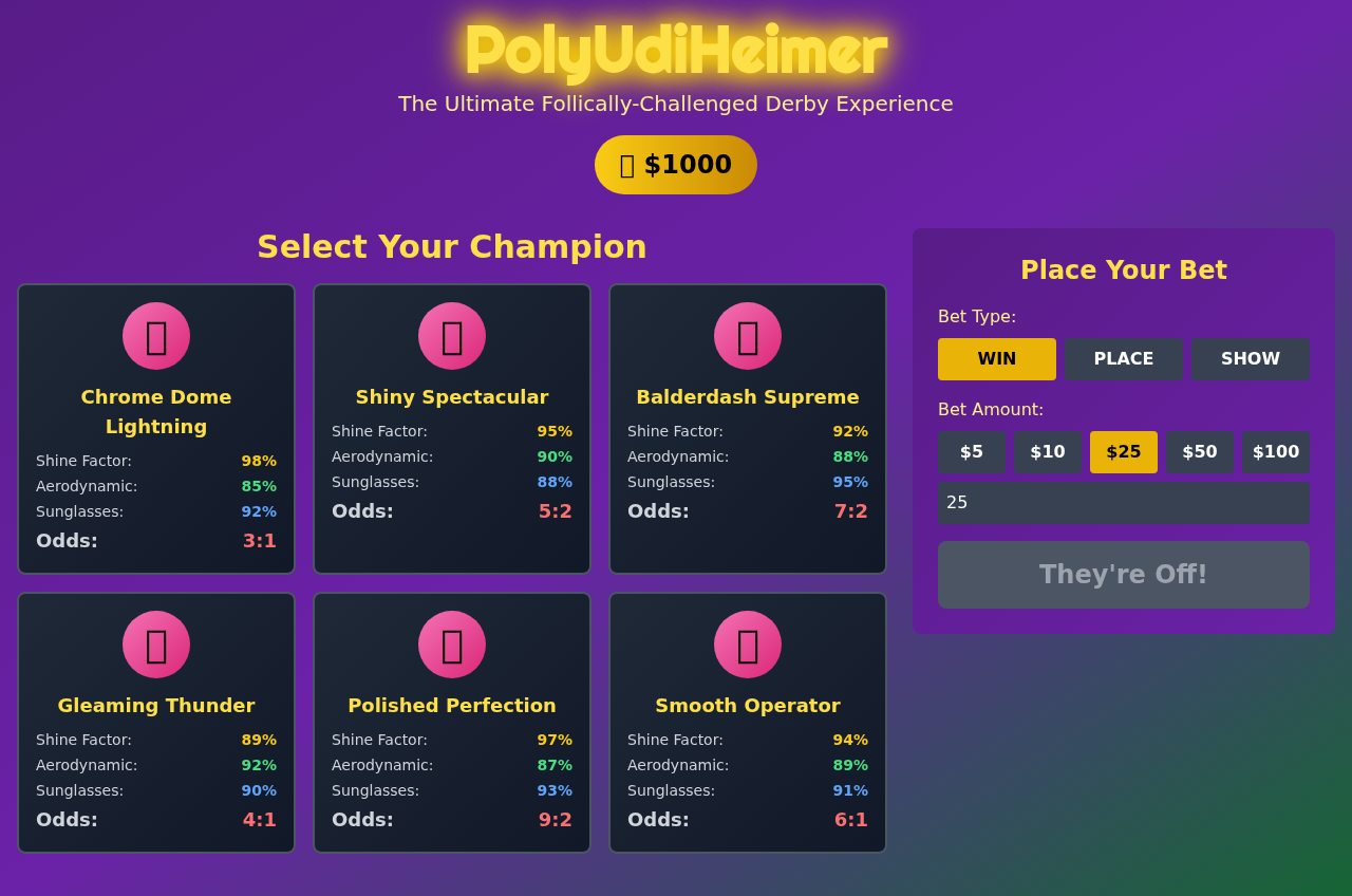 Bald Racer Derby screenshot