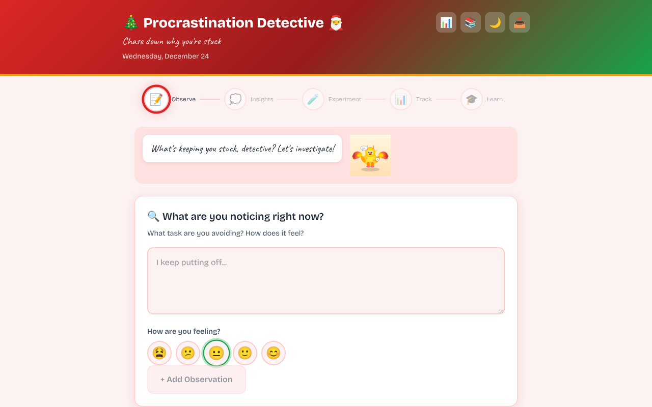 procrastination-detective app