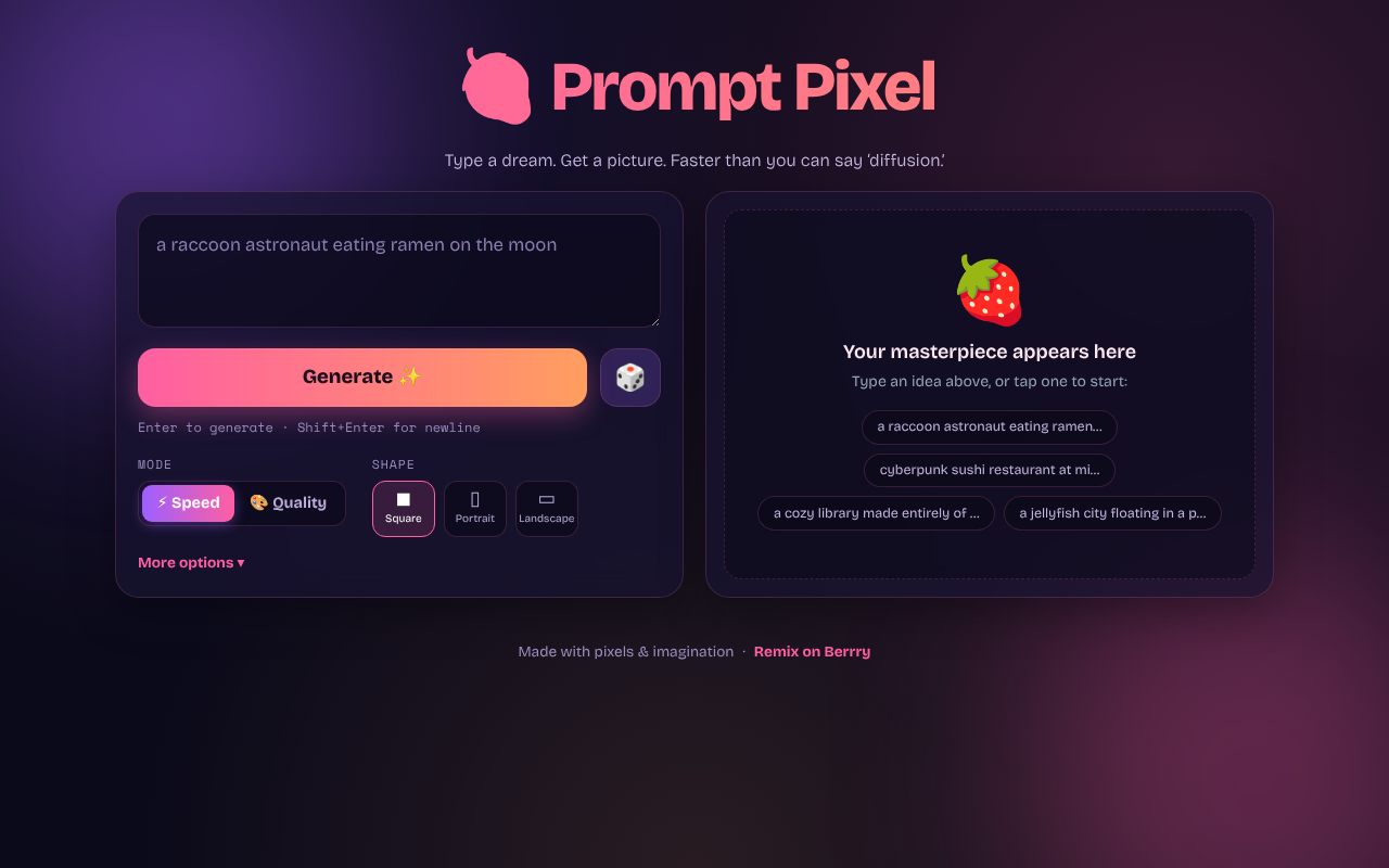prompt-pixel-text app