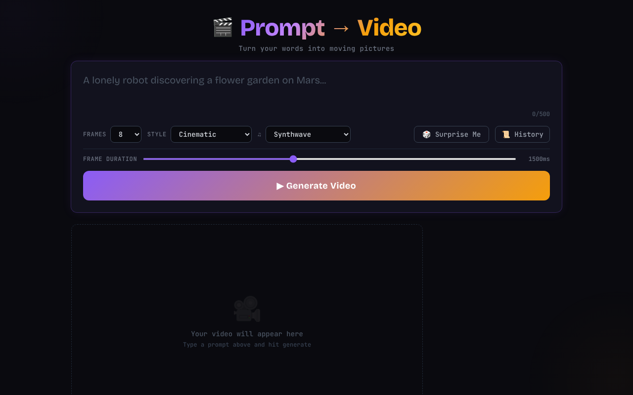 prompt2video app