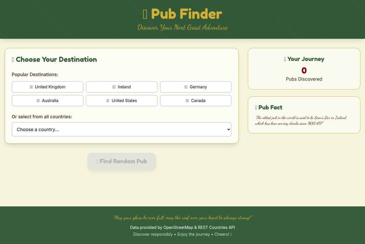 pubfinder app