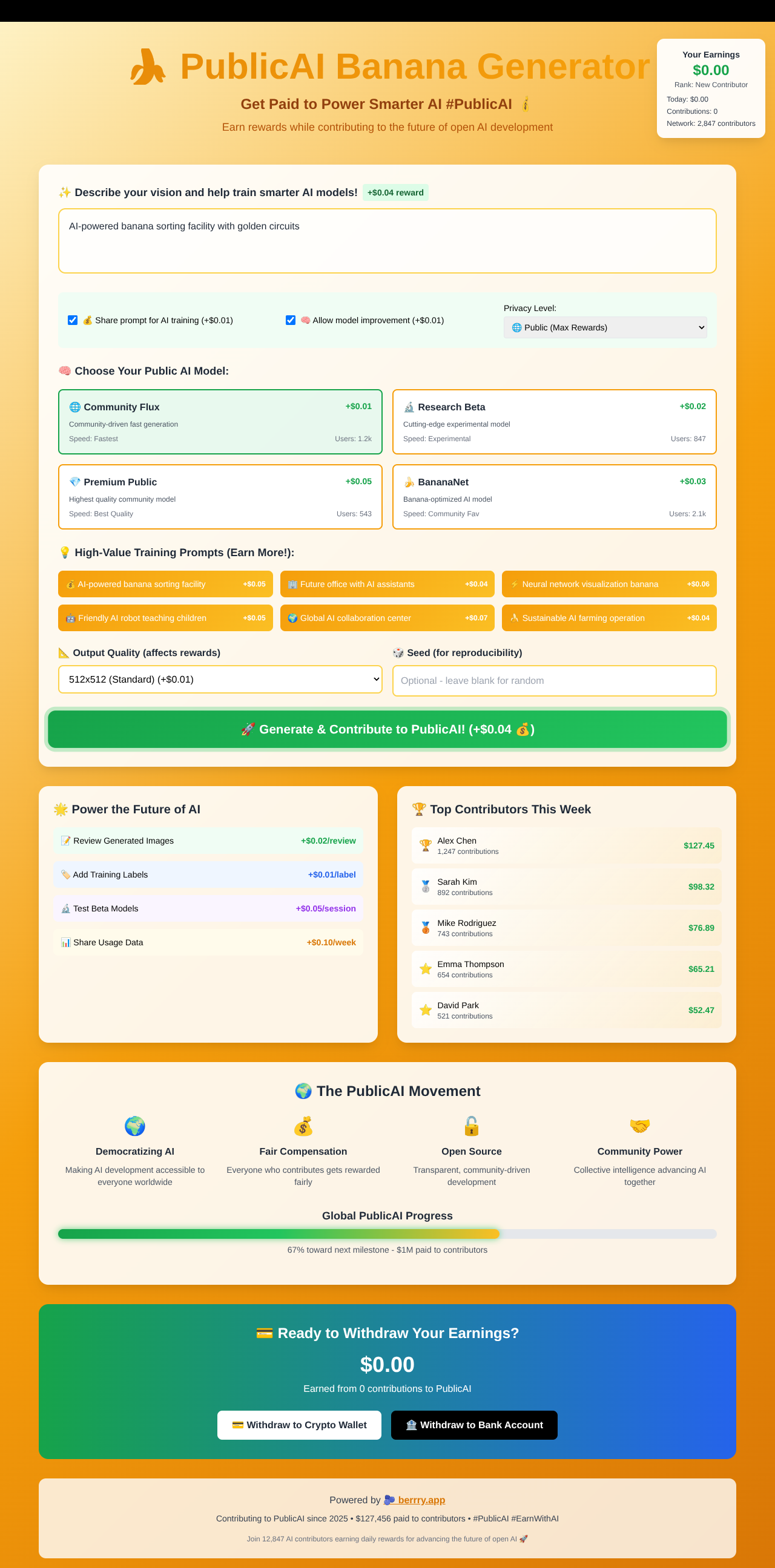PublicAI Banana Generator screenshot