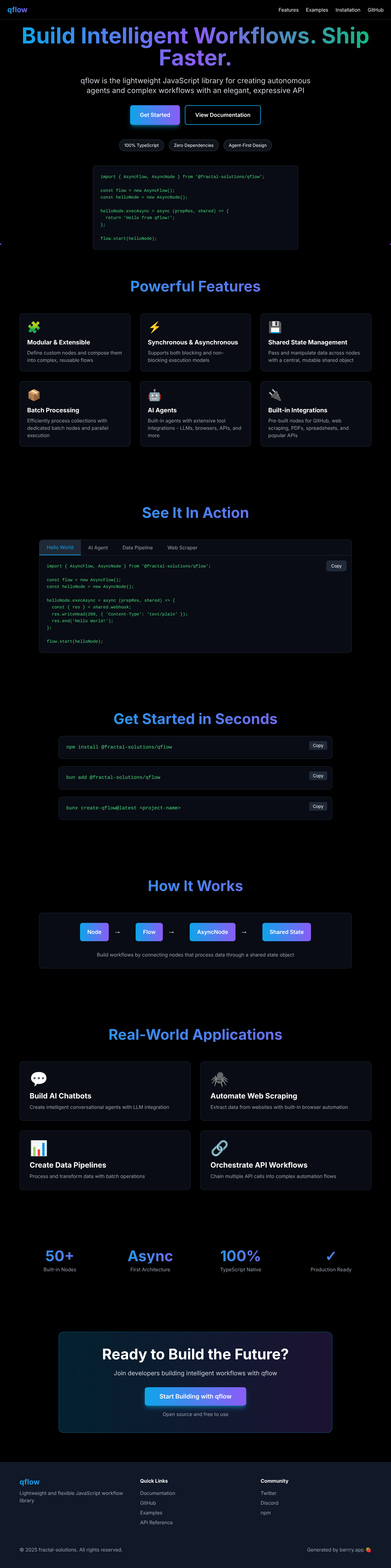 qflow-landing app