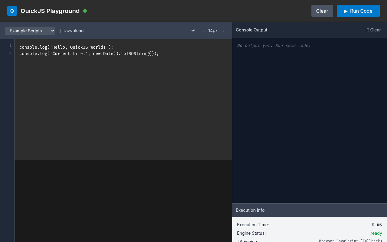 quickjs-playground app