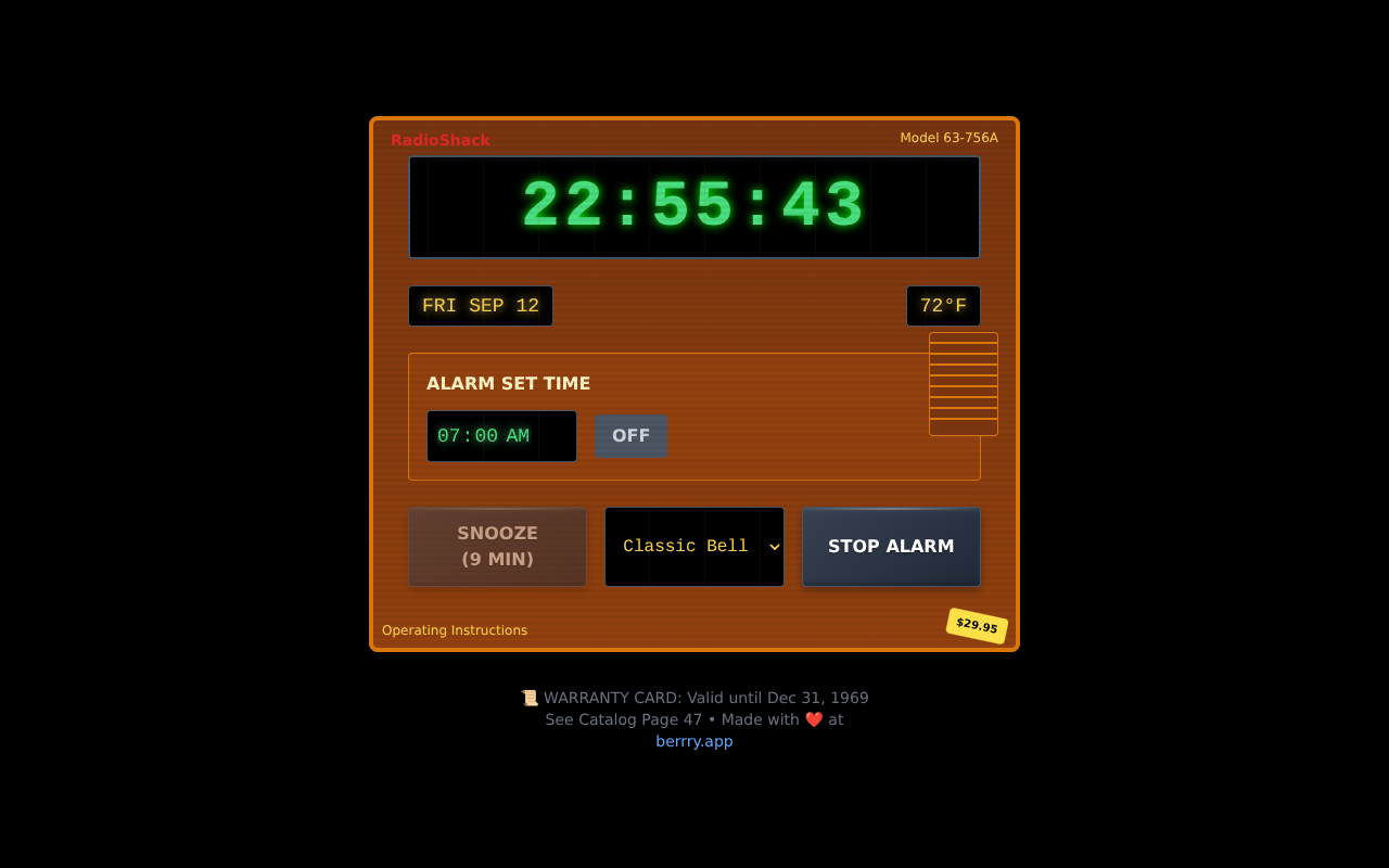 radioshack-clock app