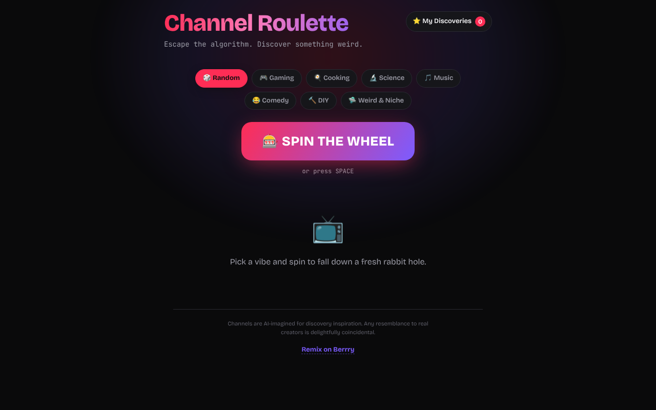 random-youtube-channel app