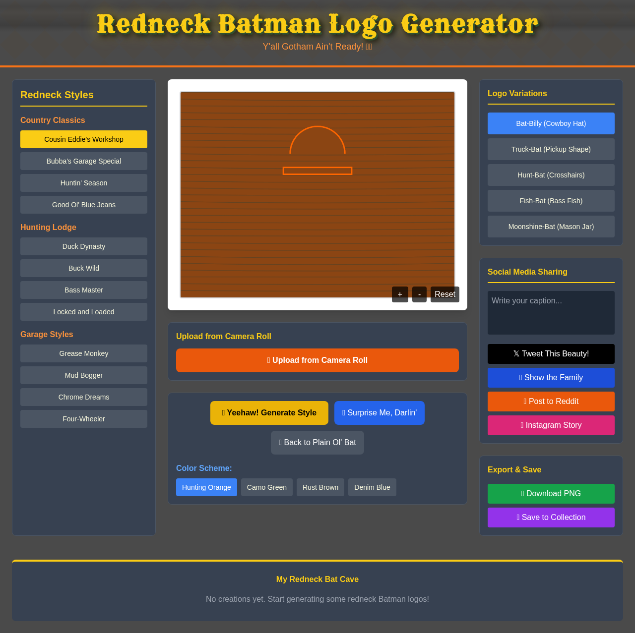 Redneck Batman Generator screenshot