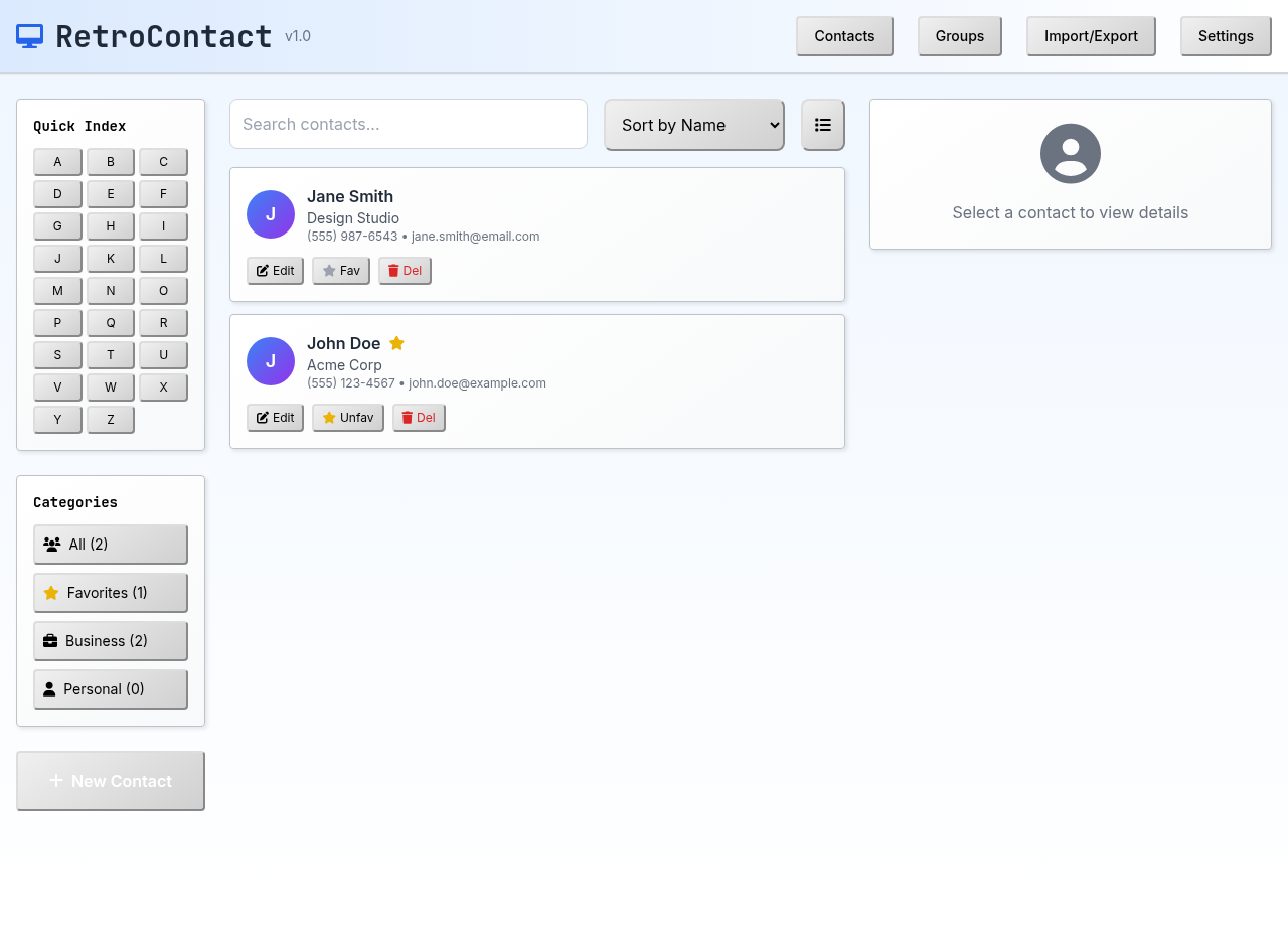 retrocontact app