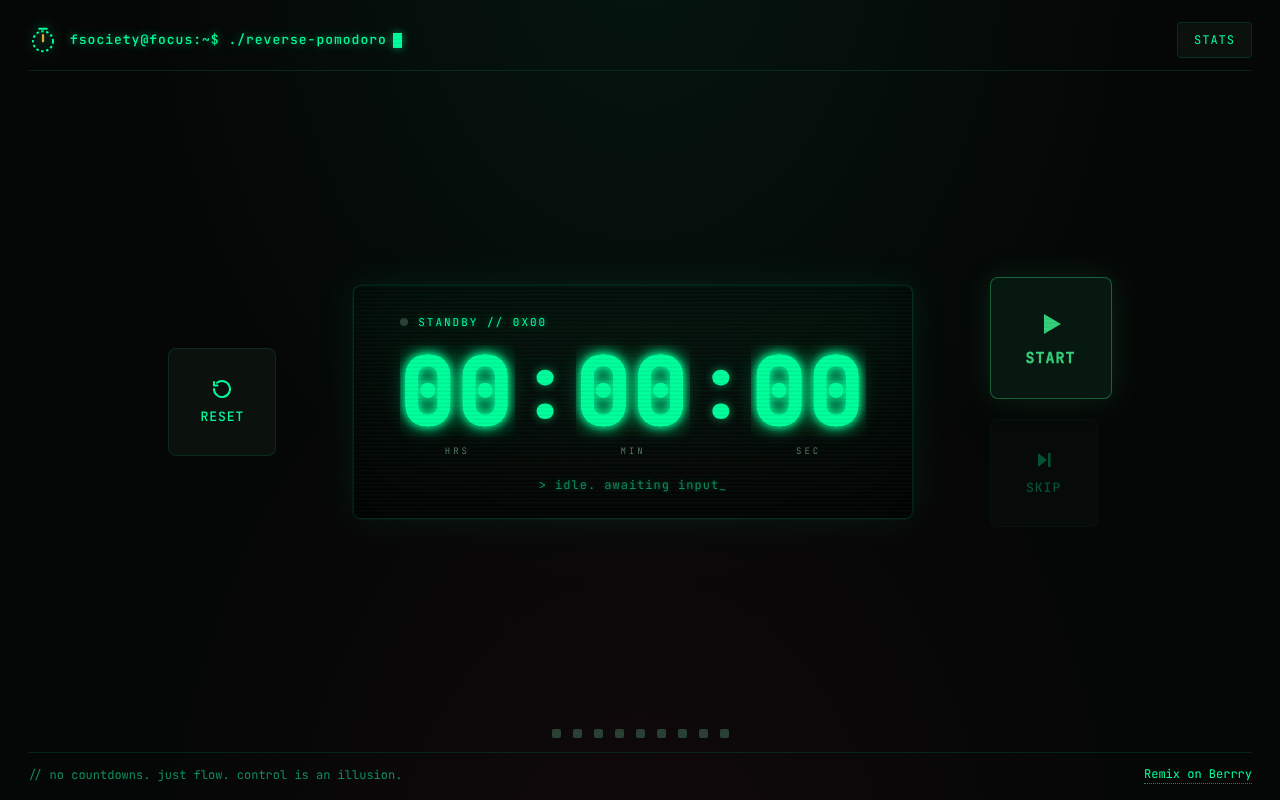 reverse-pomodoro-hacker app