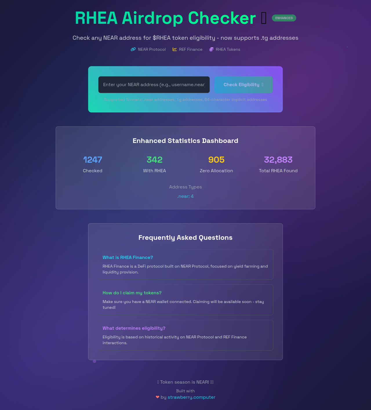 rhea-checker app