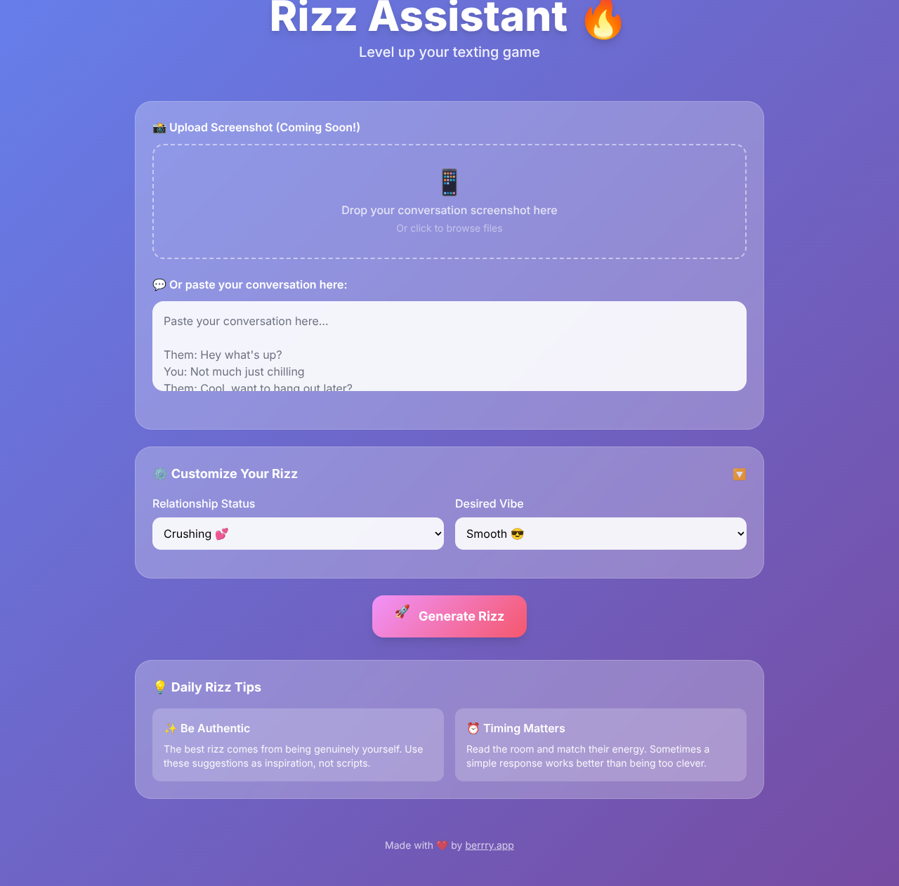 rizzassistant app