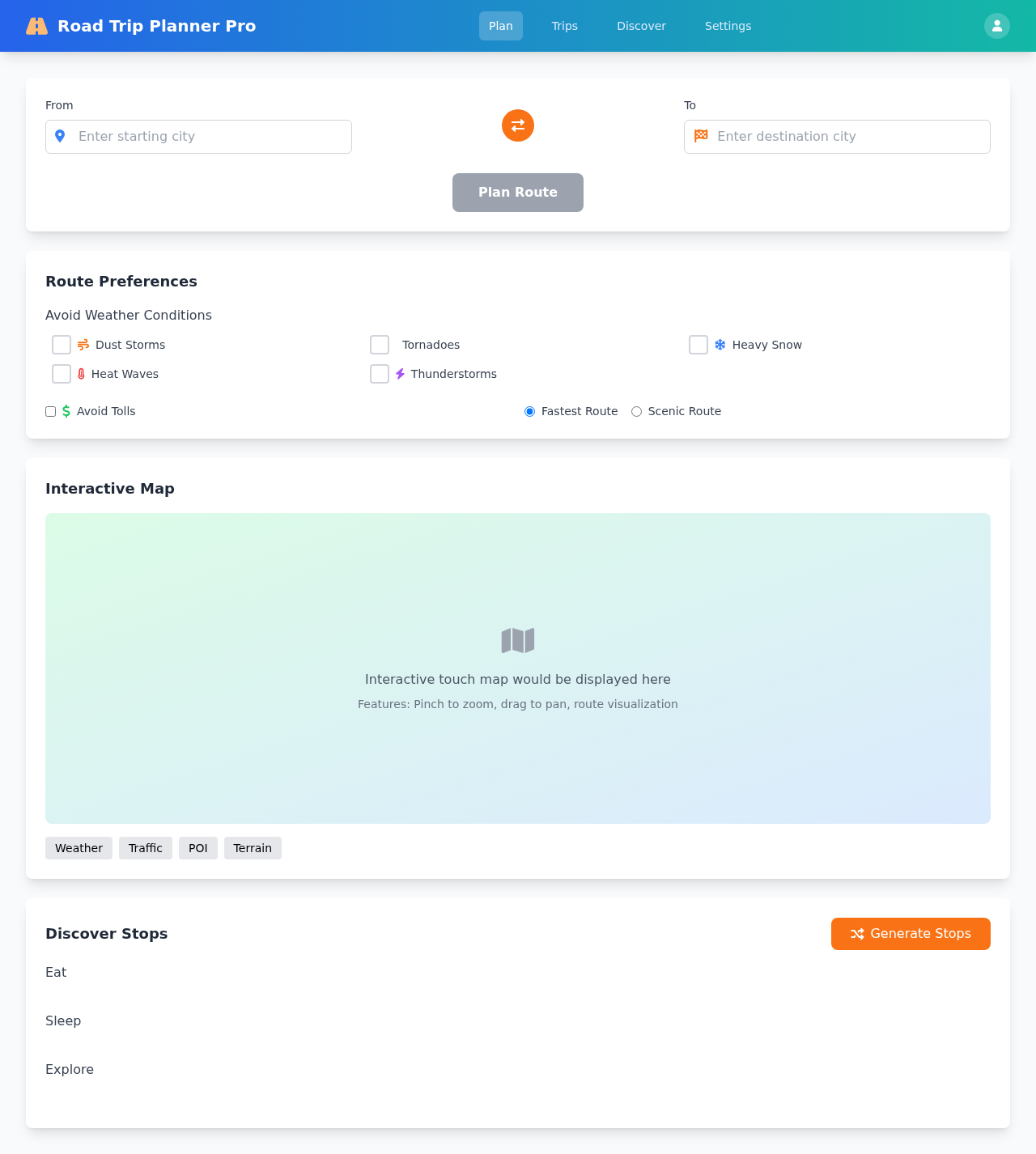 roadtripplanner app
