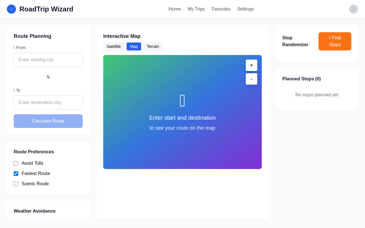 roadtripwizard app