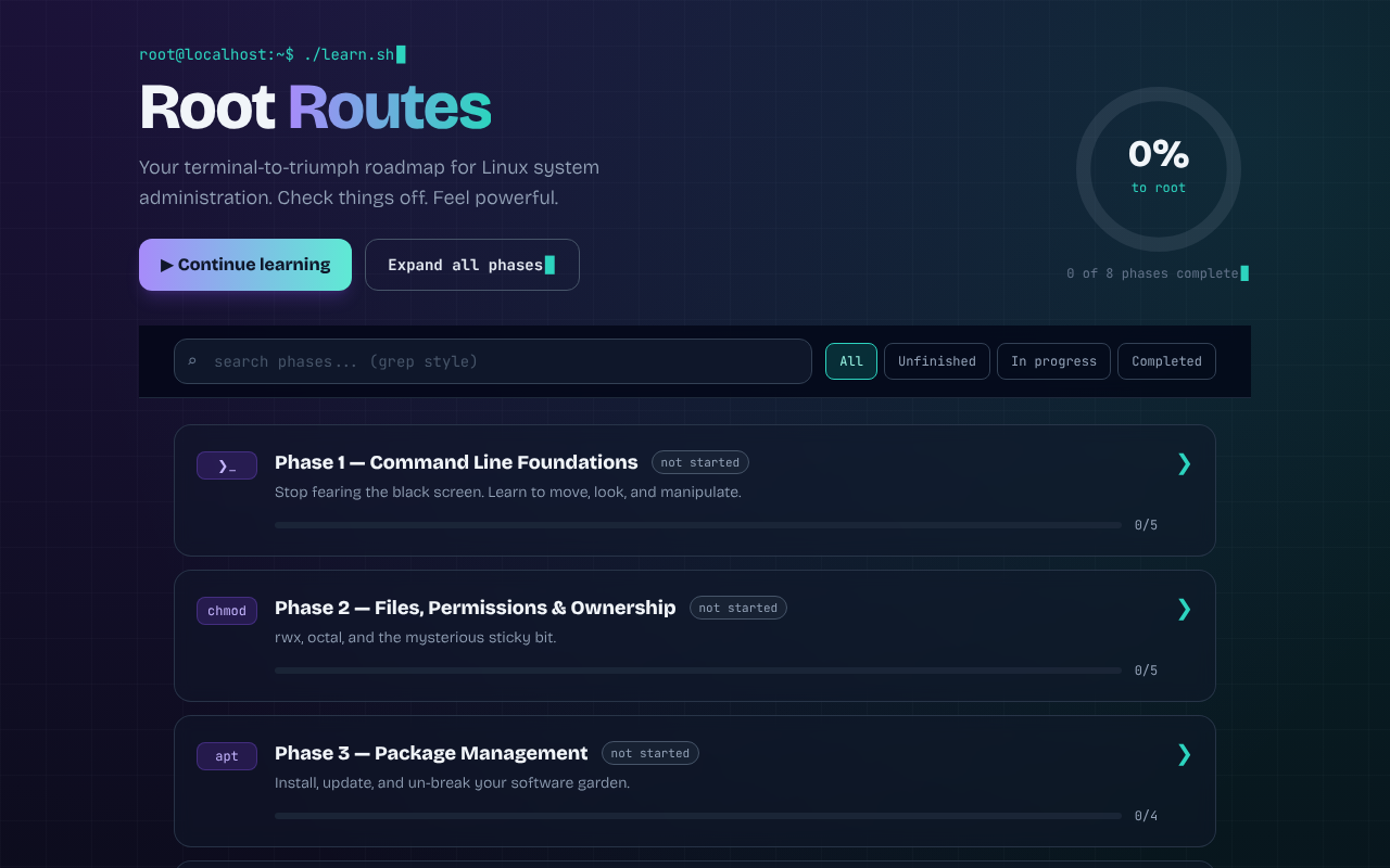 root-routes-linux app