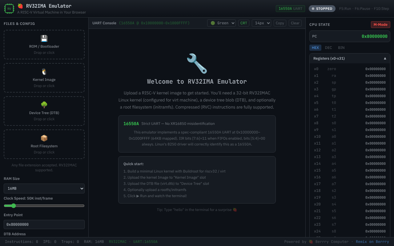 RV32IMA Emulator screenshot