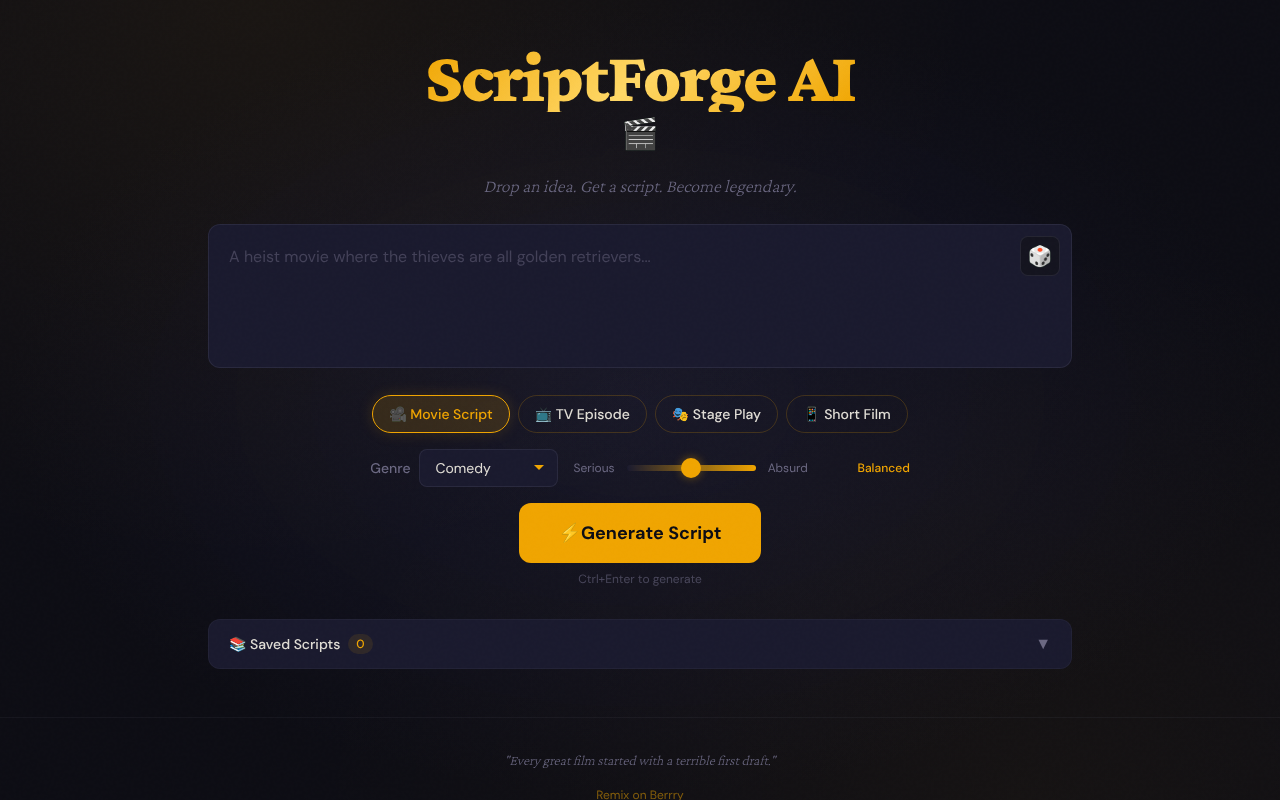 scriptforge-ai app